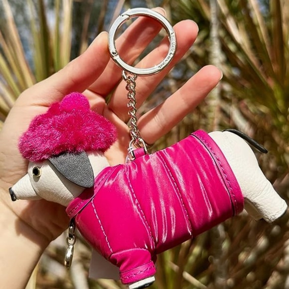 NEW Kate Spade Dachshund Claude Key Chain Festive Pink - Picture 14 of 15
